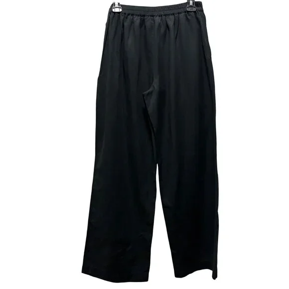 Madewell Womens Wide Leg Pull-On Pants In Crepe Black Size S